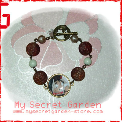 Princess Mononoke もののけ姫 anime Cabochon Bronze Bracelet  Princess Mononoke もののけ姫 anime Cabochon Bronze Bracelet
